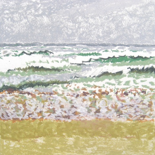 Windy Sea, March 5;
Chalk Pastel, 1995;
10 x 10 in. Windy Sea, March 5;
Chalk Pastel, 1995;
10 x 10 in.